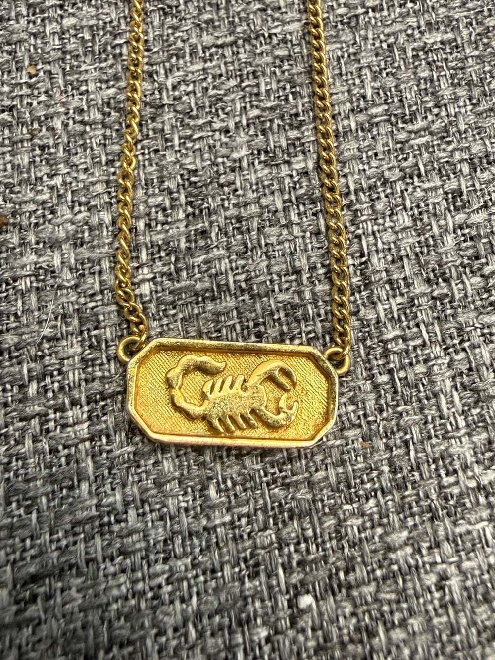 Vintage 1970’s Trifari Scorpio Zodiac Gold Tone Pendant Necklace